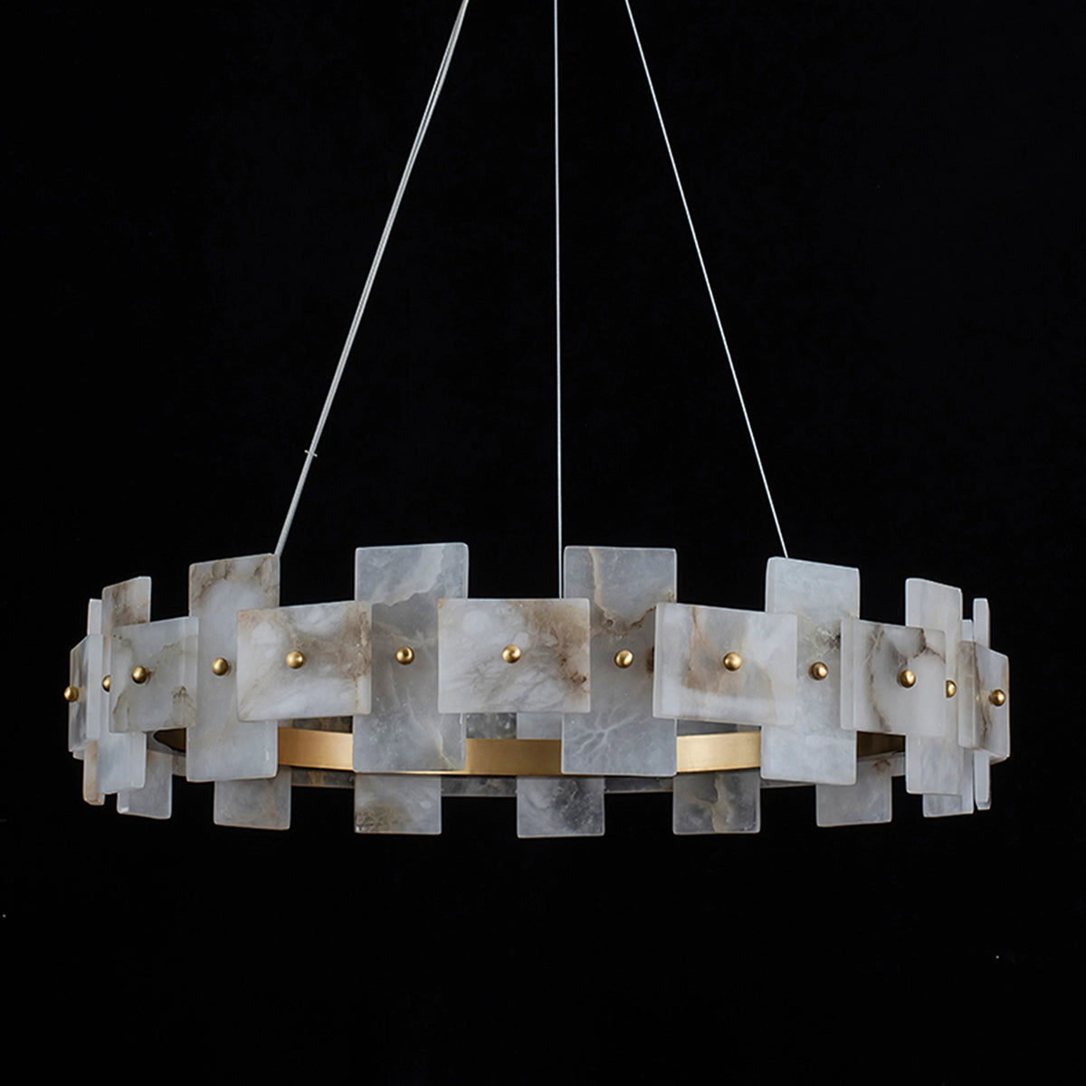 Round Alabaster Halo Chandelier