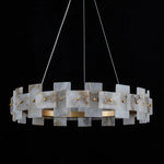 Round Alabaster Halo Chandelier