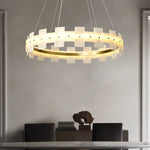 Round Alabaster Halo Chandelier