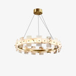 Round Alabaster Halo Chandelier