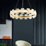 Round Alabaster Halo Chandelier