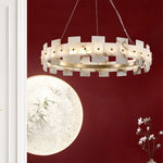 Round Alabaster Halo Chandelier