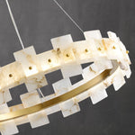Round Alabaster Halo Chandelier