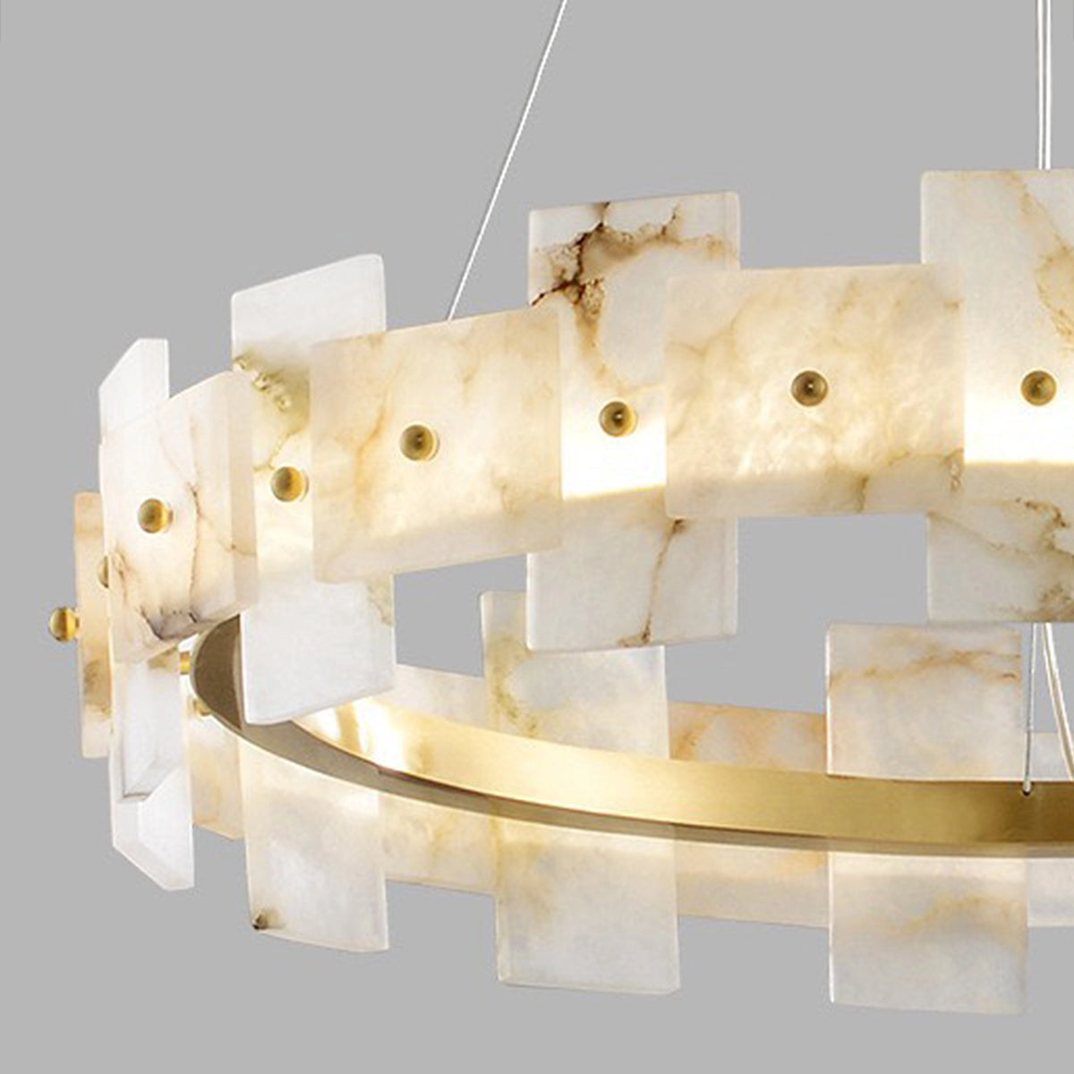 Round Alabaster Halo Chandelier