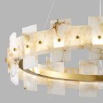 Round Alabaster Halo Chandelier