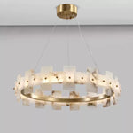 Round Alabaster Halo Chandelier
