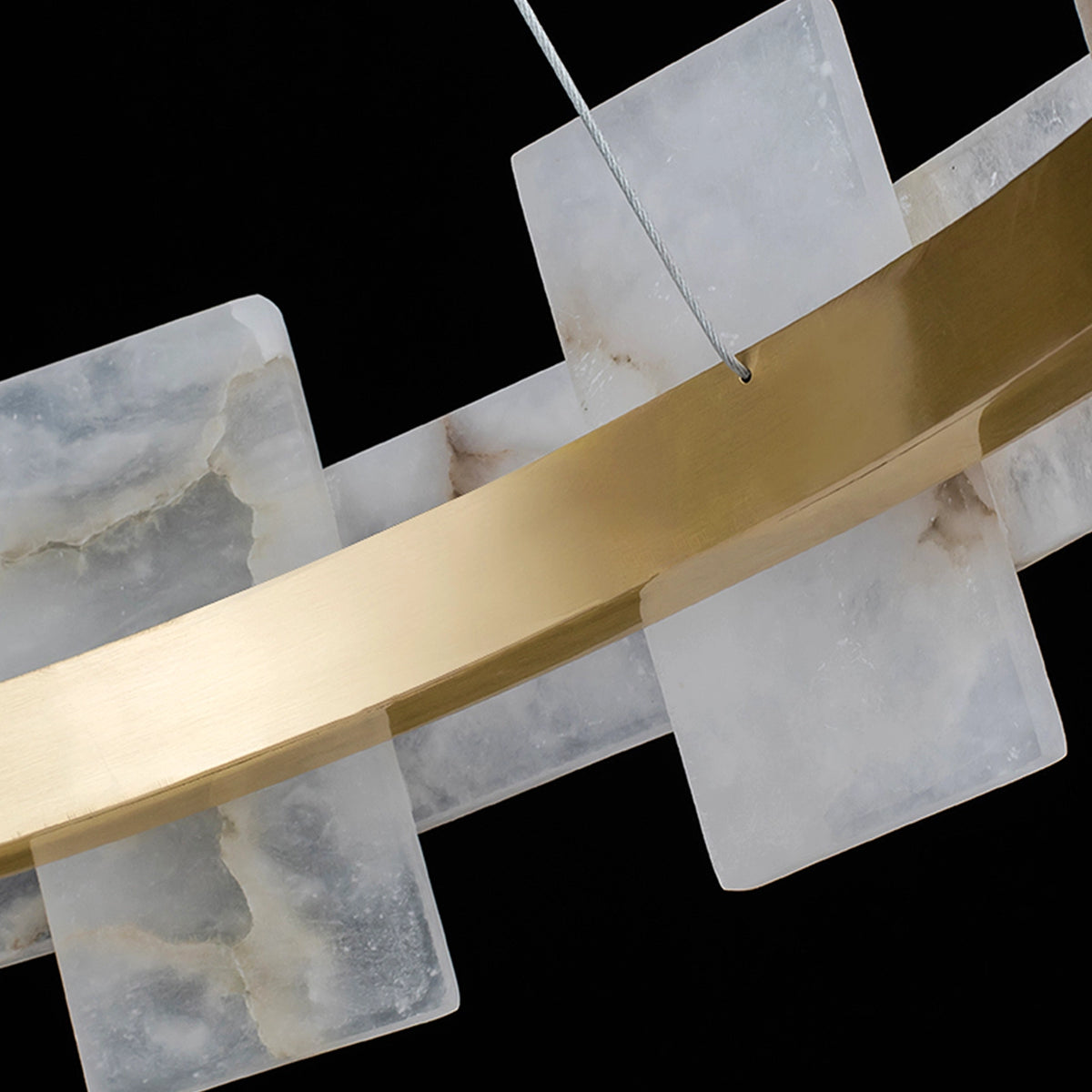 Round Alabaster Halo Chandelier