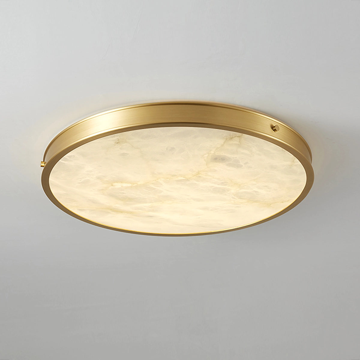 Round Alabaster Recessed Ceiling Light