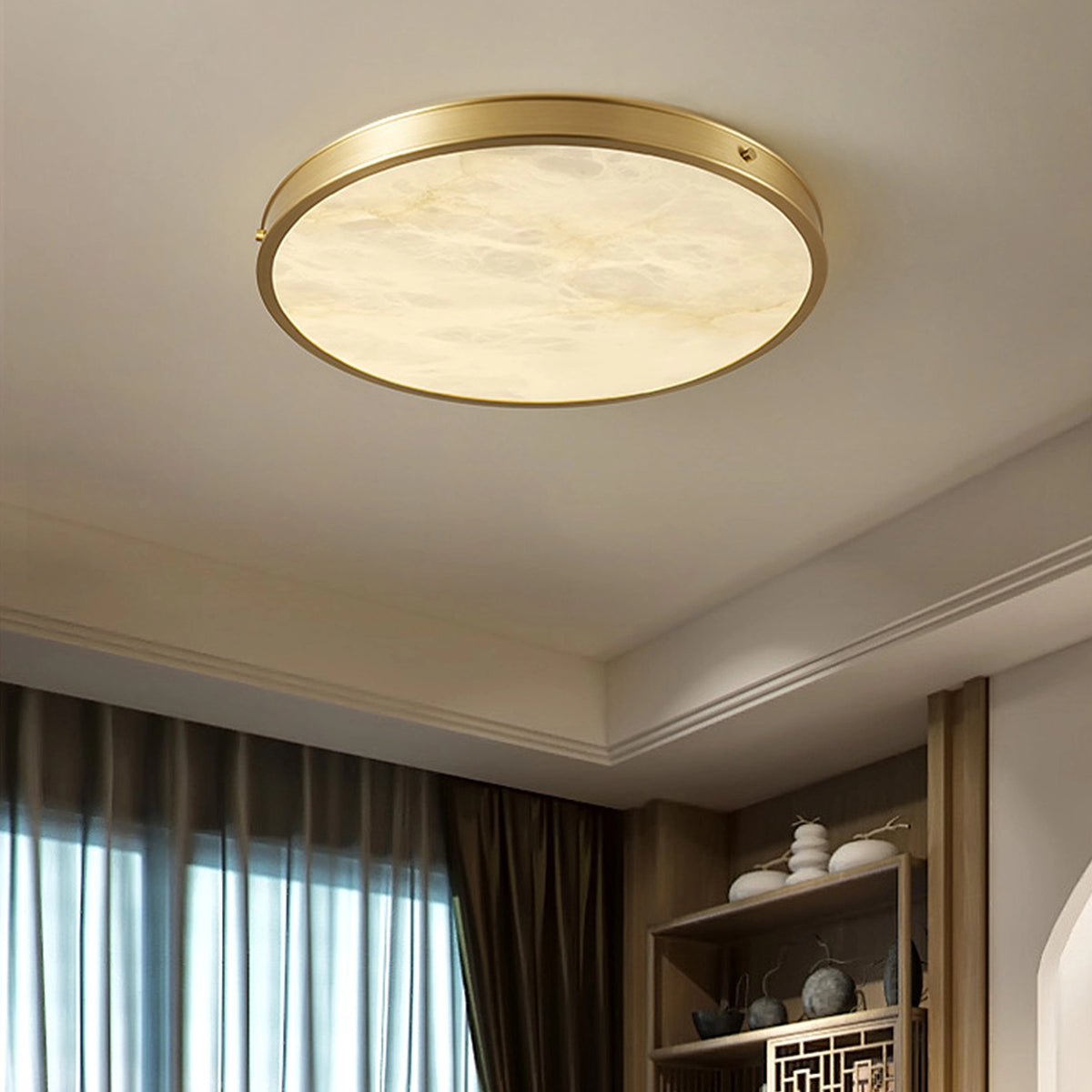 Round Alabaster Recessed Ceiling Light