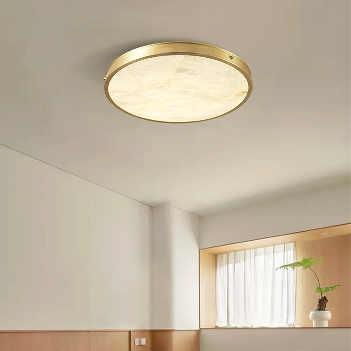 Round Alabaster Recessed Ceiling Light