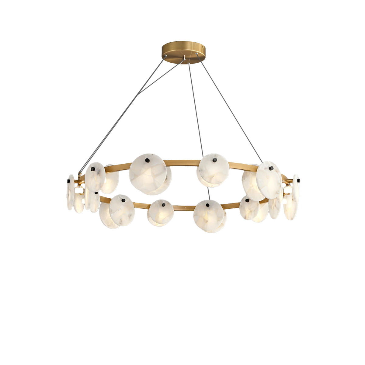 Round Branch Circle Alabaster Chandelier