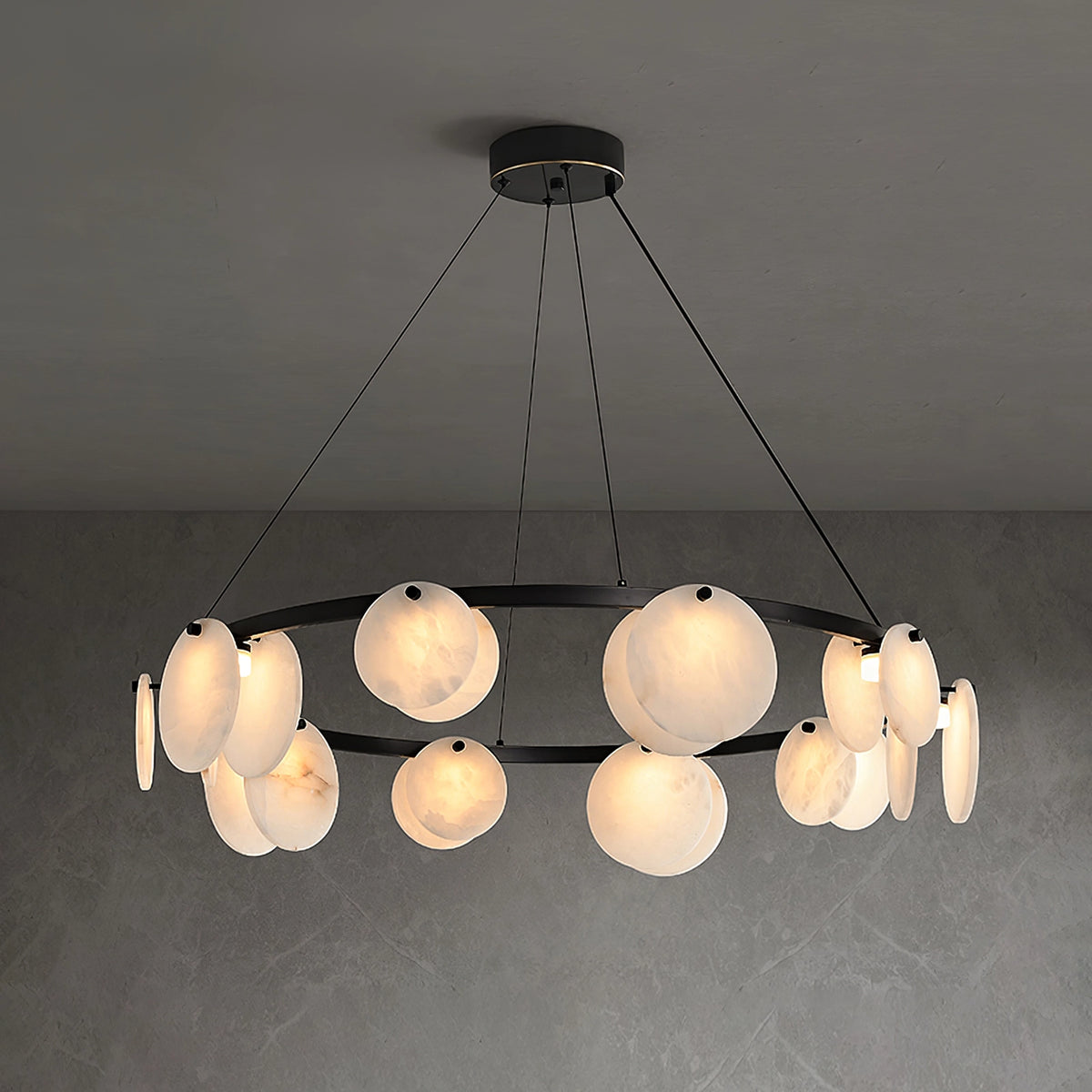 Round Branch Circle Alabaster Chandelier