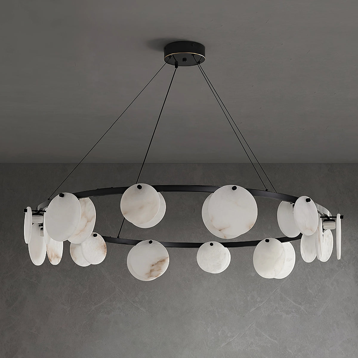 Round Branch Circle Alabaster Chandelier