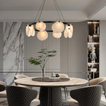 Round Branch Circle Alabaster Chandelier