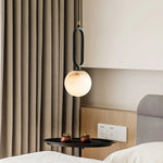 Round Marble Ball Copper Black Modern Pendant Lamp