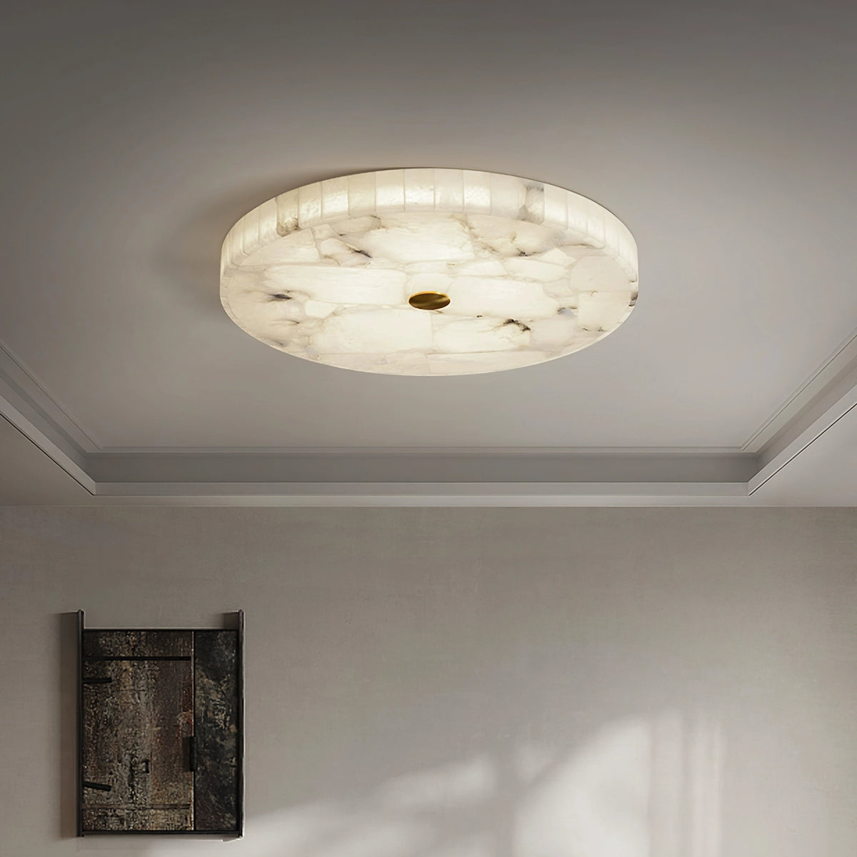 Round Alabaster Ceiling Light