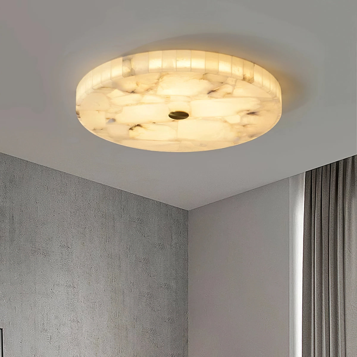 Round Alabaster Ceiling Light