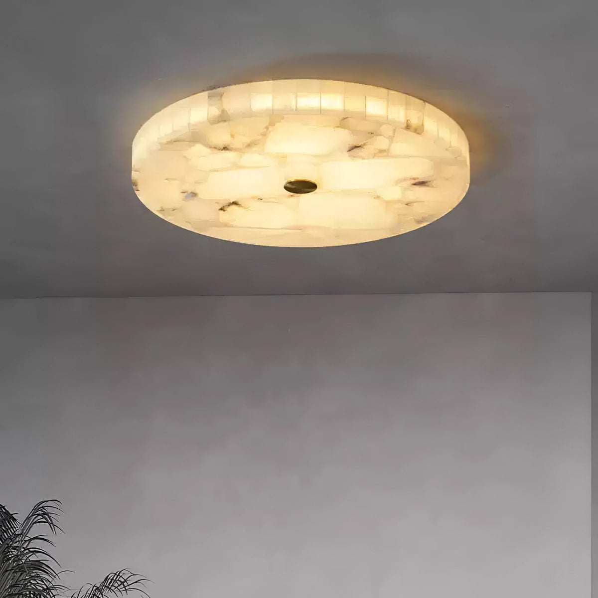 Round Alabaster Ceiling Light