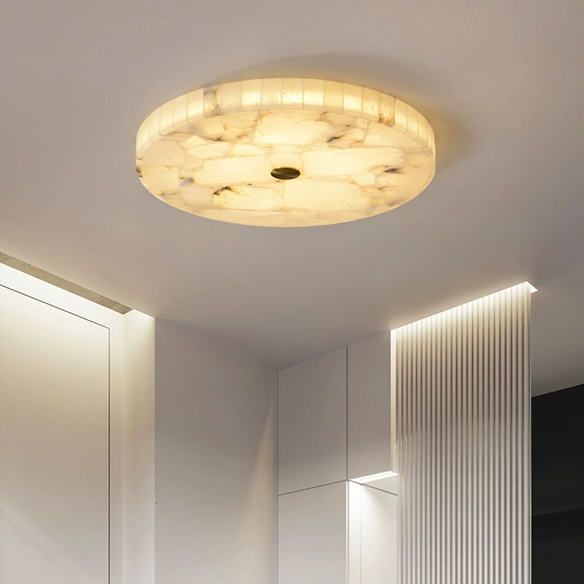 Round Alabaster Ceiling Light