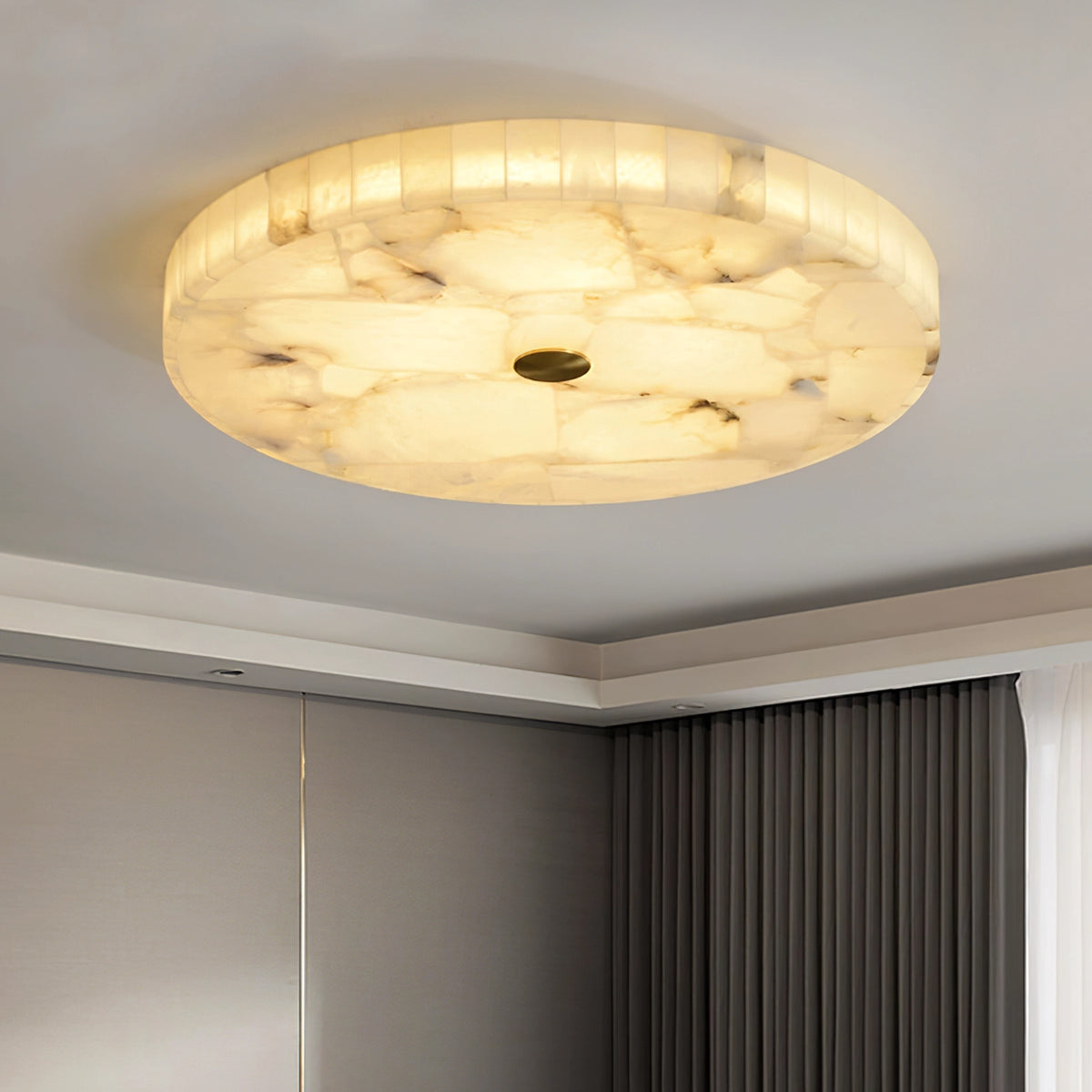 Round Alabaster Ceiling Light