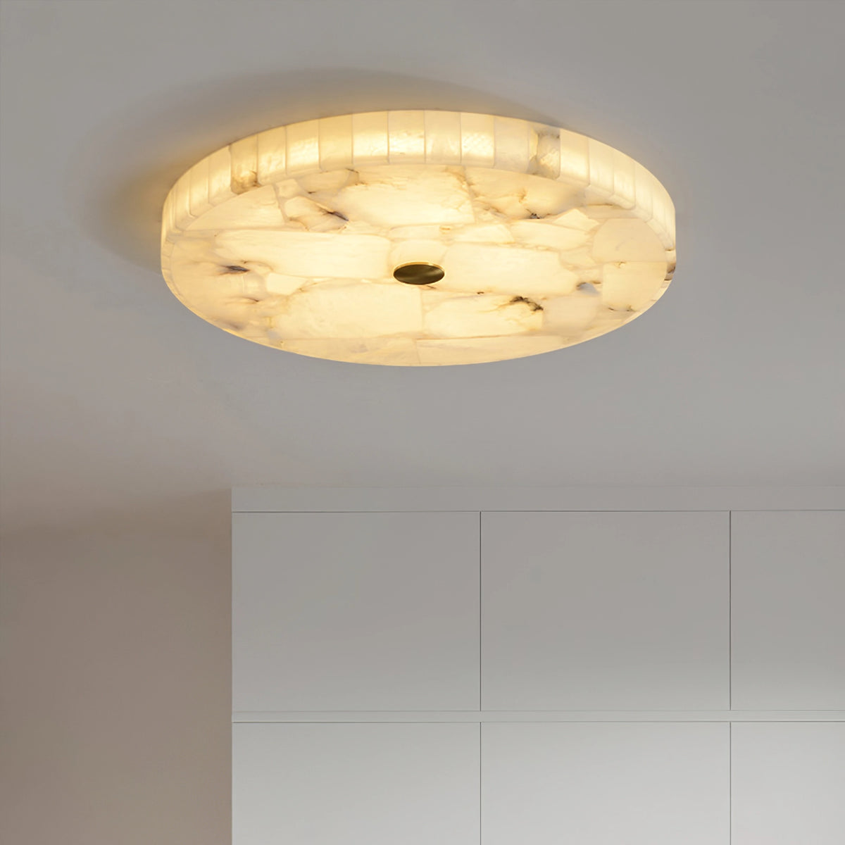 Round Alabaster Ceiling Light