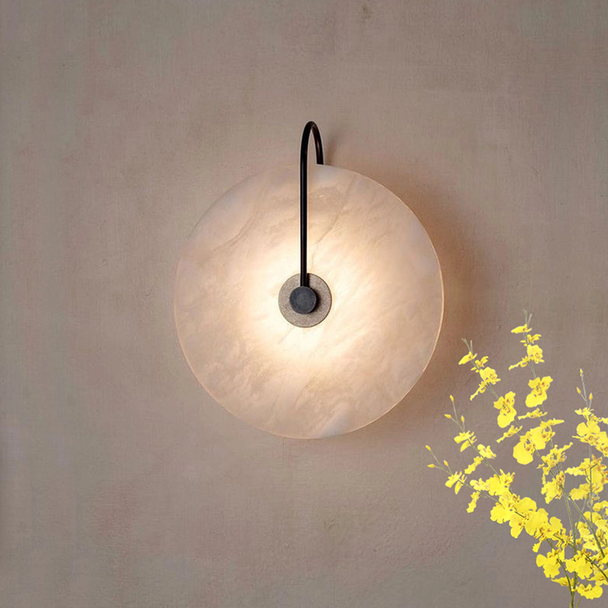Round Modern Alabaster Wall Lamp