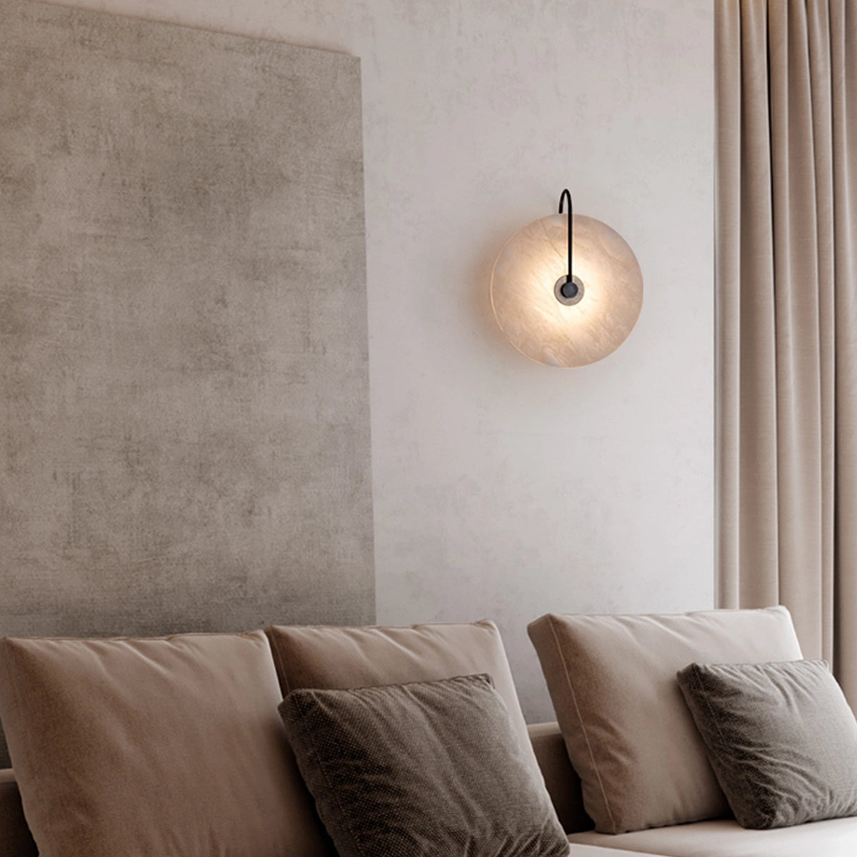 Round Modern Alabaster Wall Lamp