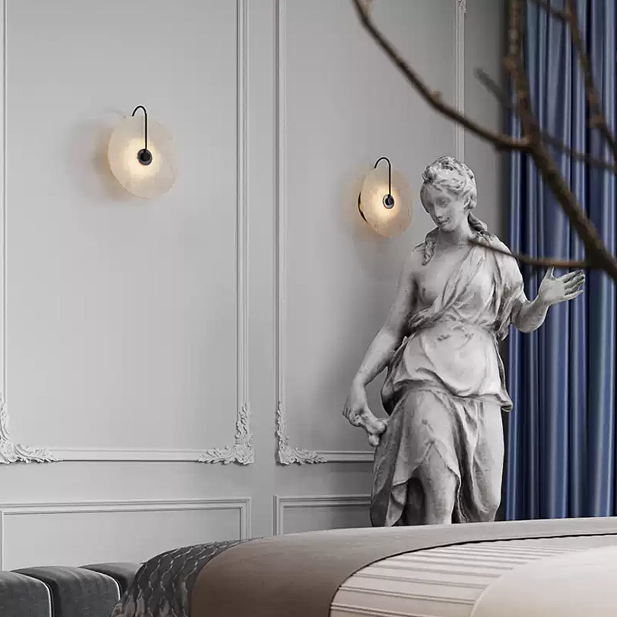 Round Modern Alabaster Wall Lamp