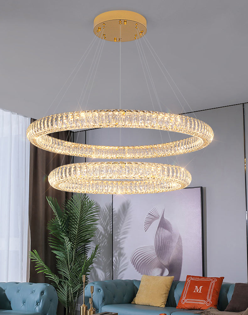 Modern Round Ring Crystal Chandelier