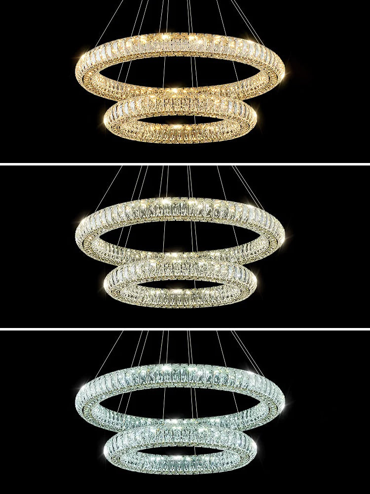 Modern Round Ring Crystal Chandelier
