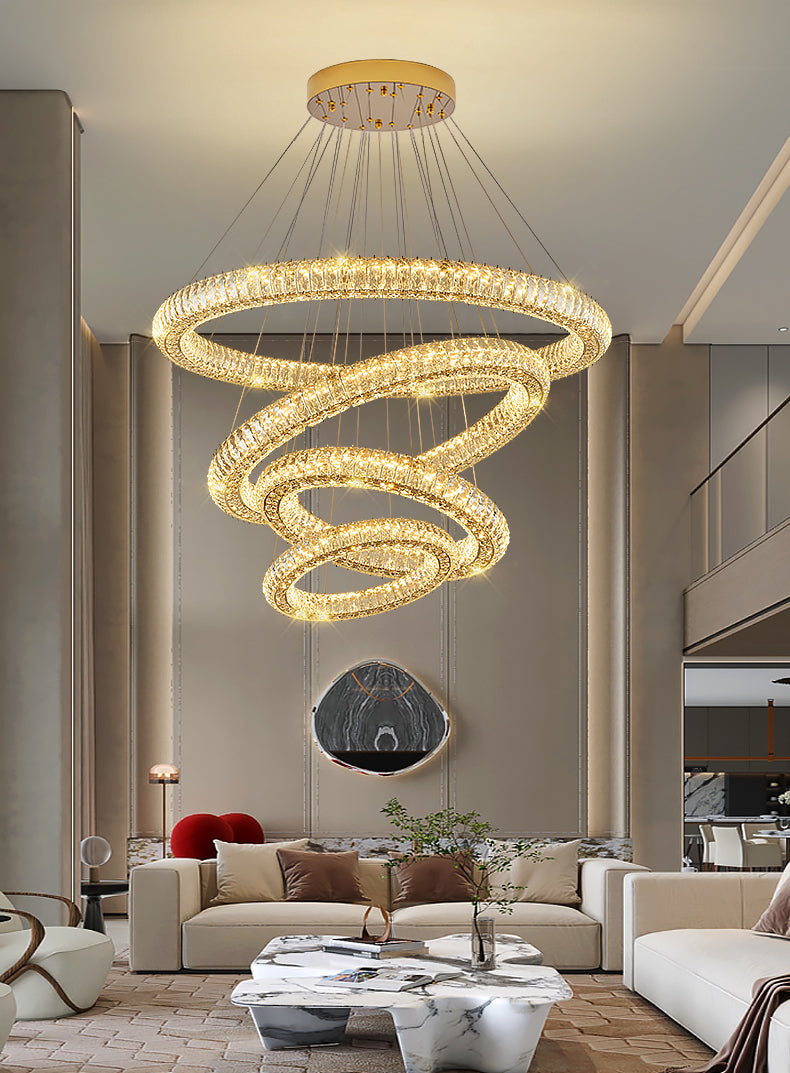 Modern Round Ring Crystal Chandelier