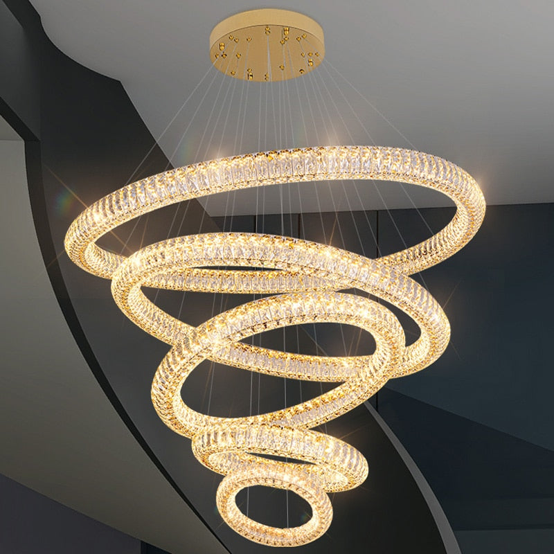 Modern Round Ring Crystal Chandelier