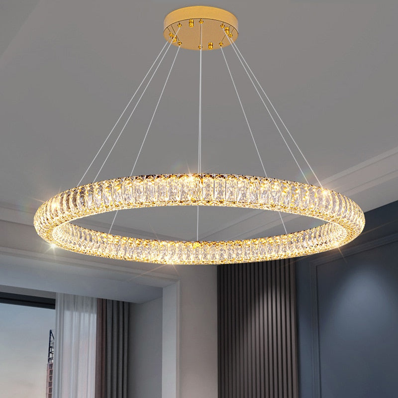 Modern Round Ring Crystal Chandelier
