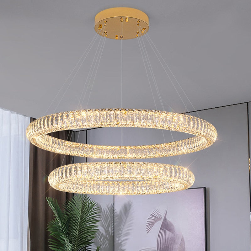 Modern Round Ring Crystal Chandelier