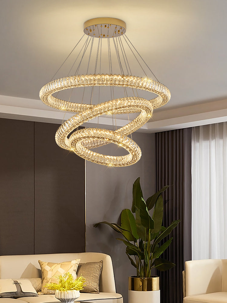Modern Round Ring Crystal Chandelier
