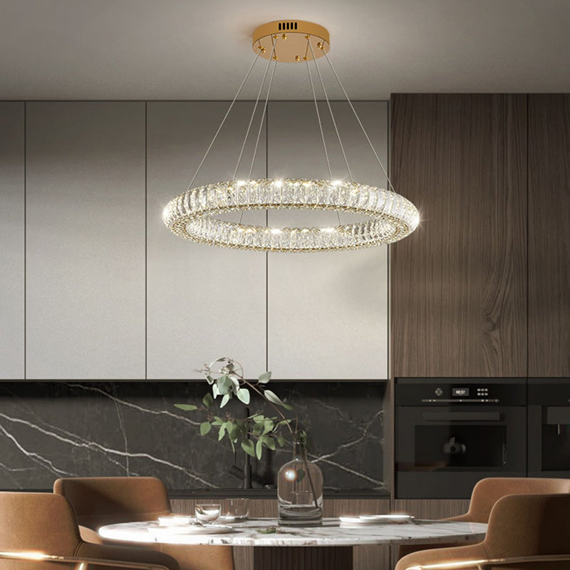 Modern Round Ring Crystal Chandelier
