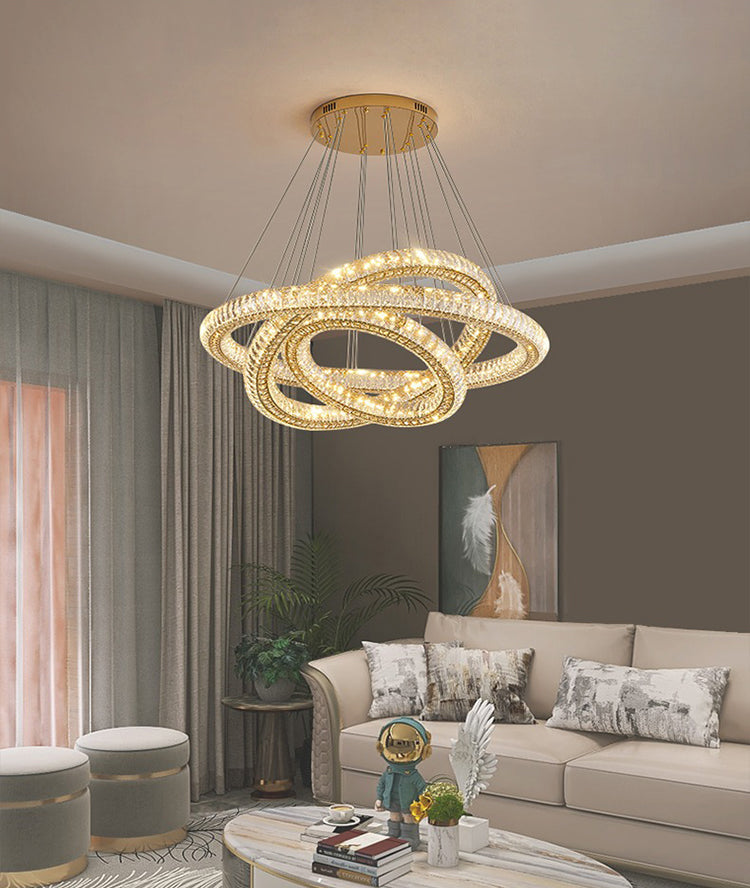 Modern Round Ring Crystal Chandelier