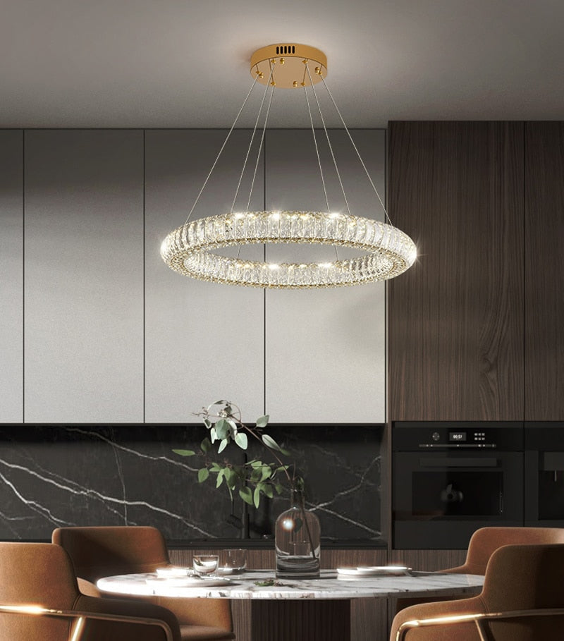 Modern Round Ring Crystal Chandelier