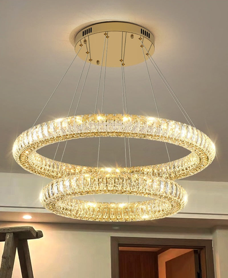 Modern Round Ring Crystal Chandelier