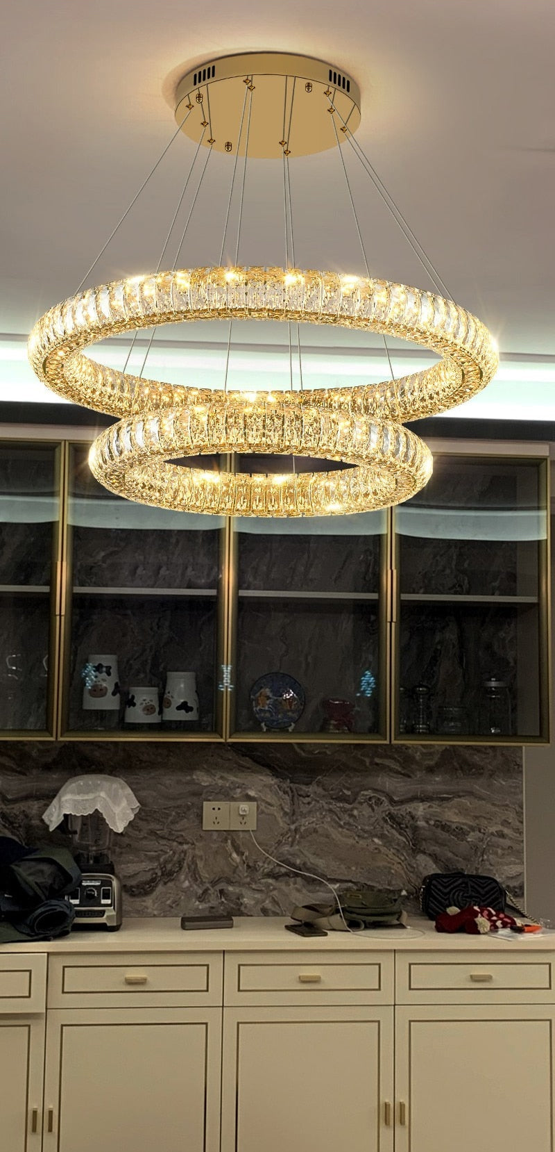 Modern Round Ring Crystal Chandelier