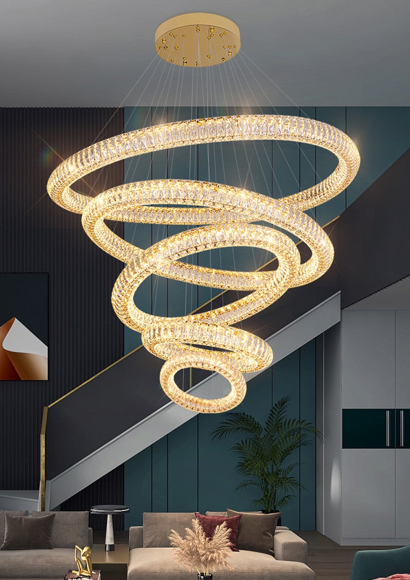 Modern Round Ring Crystal Chandelier