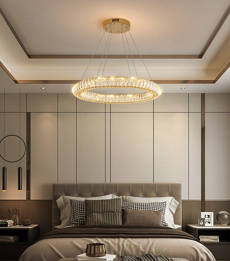 Modern Round Ring Crystal Chandelier