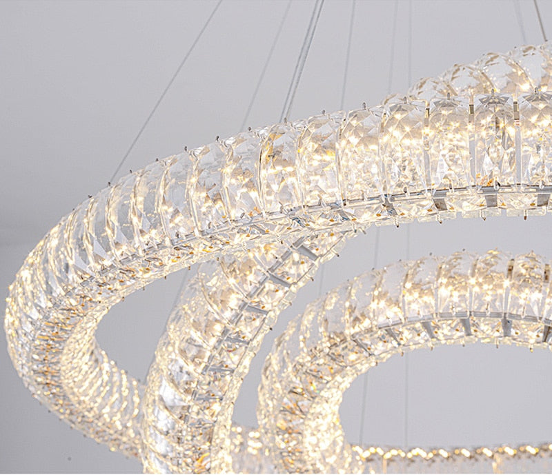 Modern Round Ring Crystal Chandelier