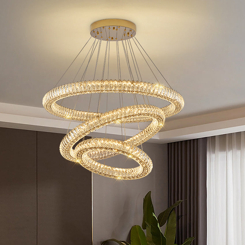 Modern Round Ring Crystal Chandelier
