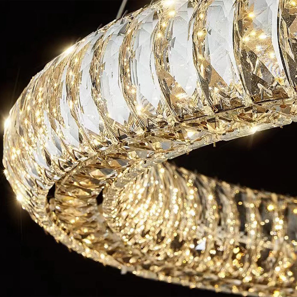 Modern Round Ring Crystal Chandelier
