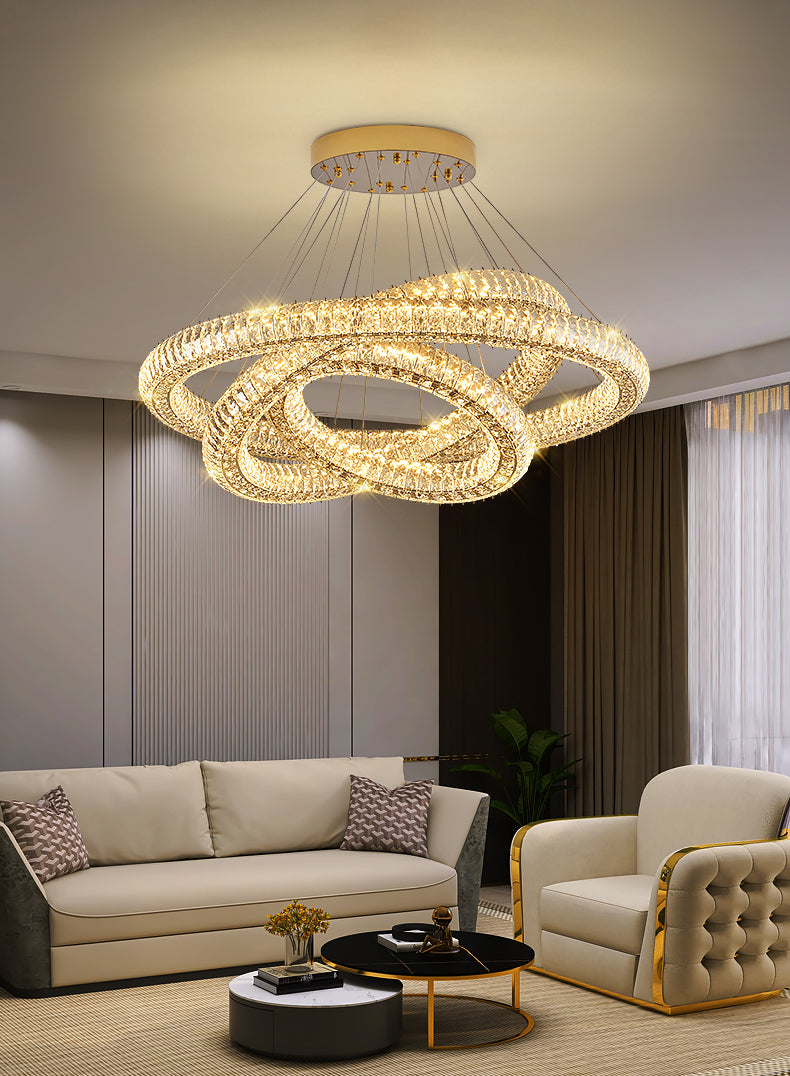 Modern Round Ring Crystal Chandelier