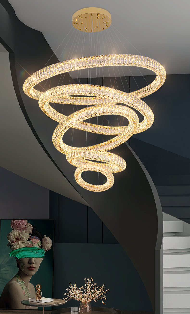 Modern Round Ring Crystal Chandelier