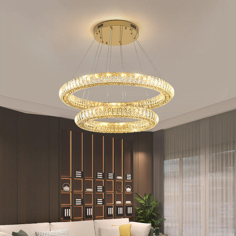 Modern Round Ring Crystal Chandelier