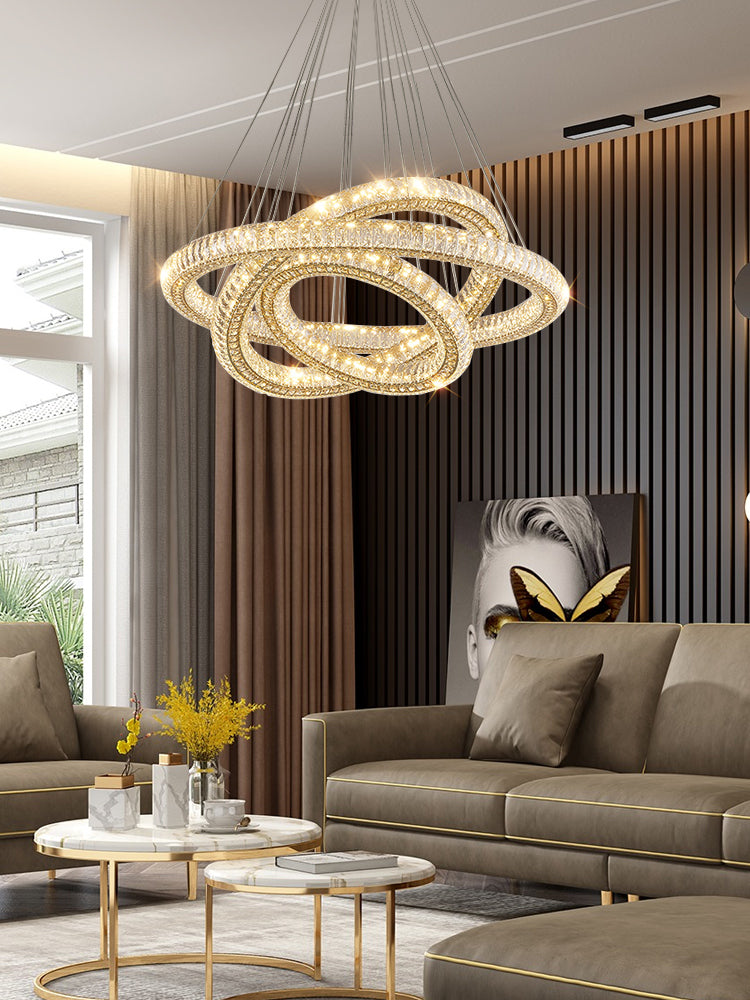 Modern Round Ring Crystal Chandelier
