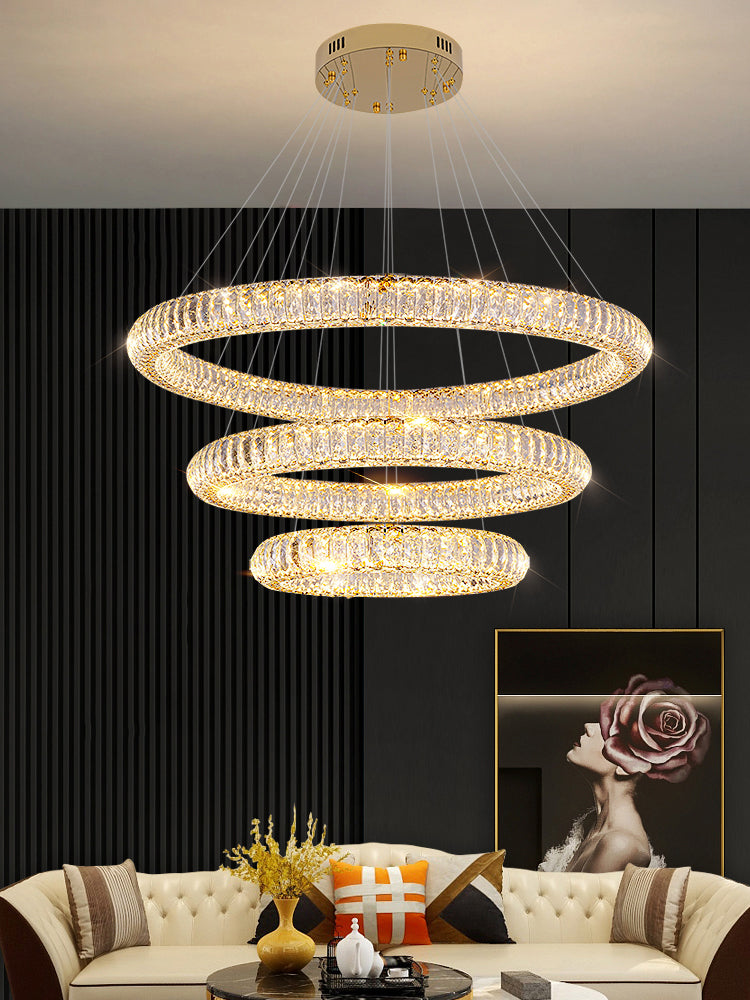 Modern Round Ring Crystal Chandelier